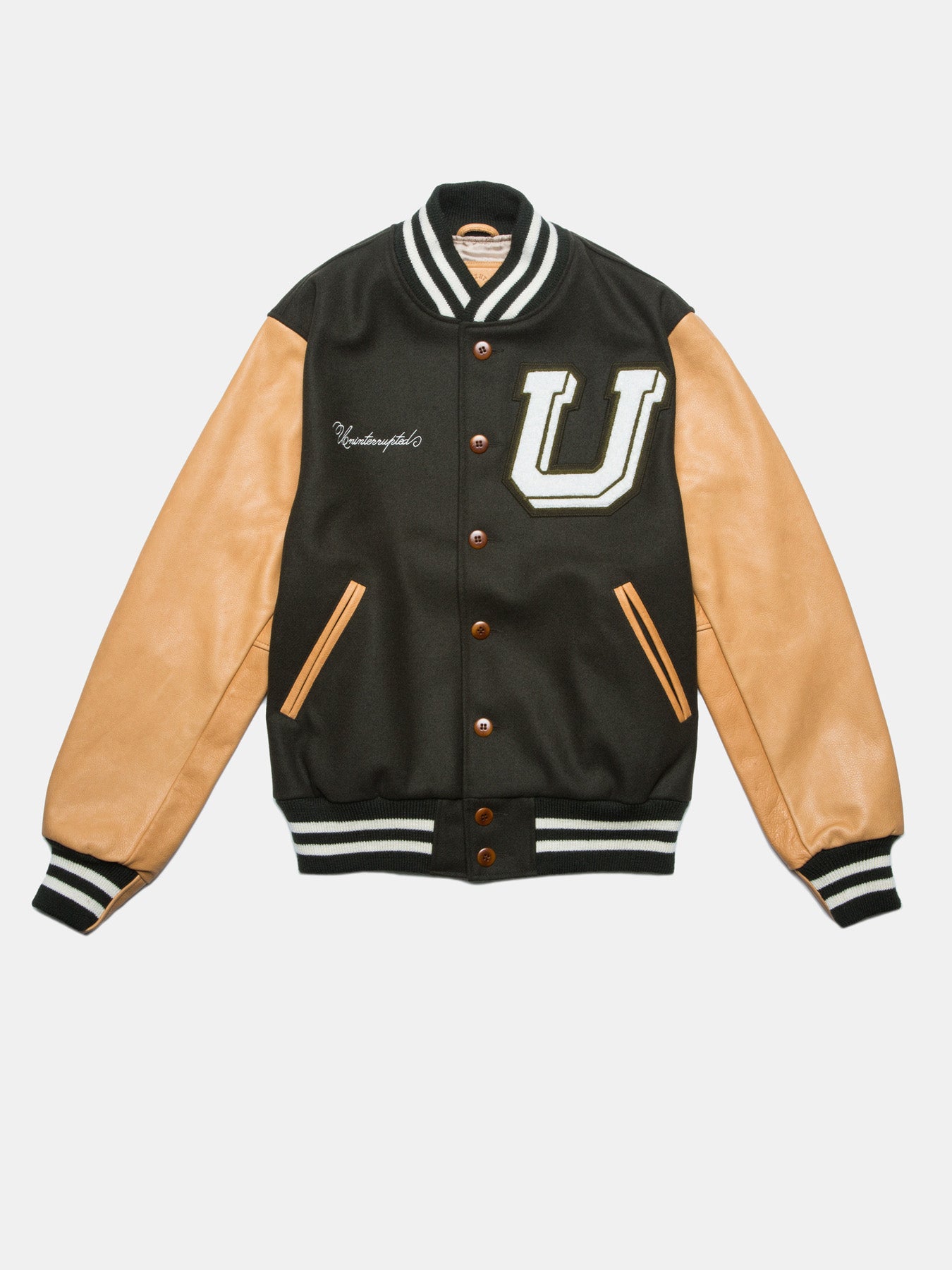 BRIGHT FUTURE GREEN LETTERMAN VARSITY JACKET – Mí and More