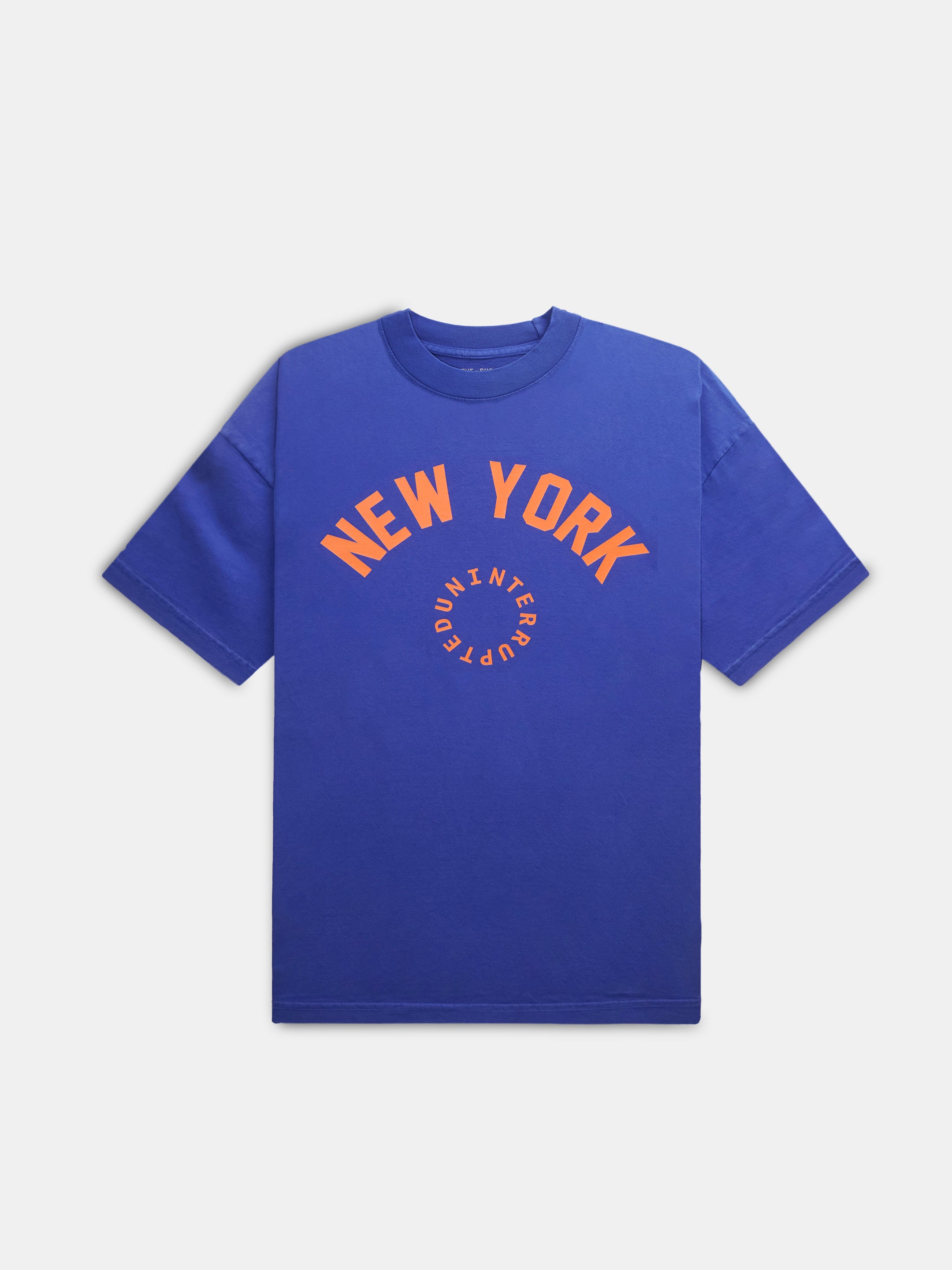 New York Circle Logo Tee Blue | UNINTERRUPTED® – Uninterrupted Store
