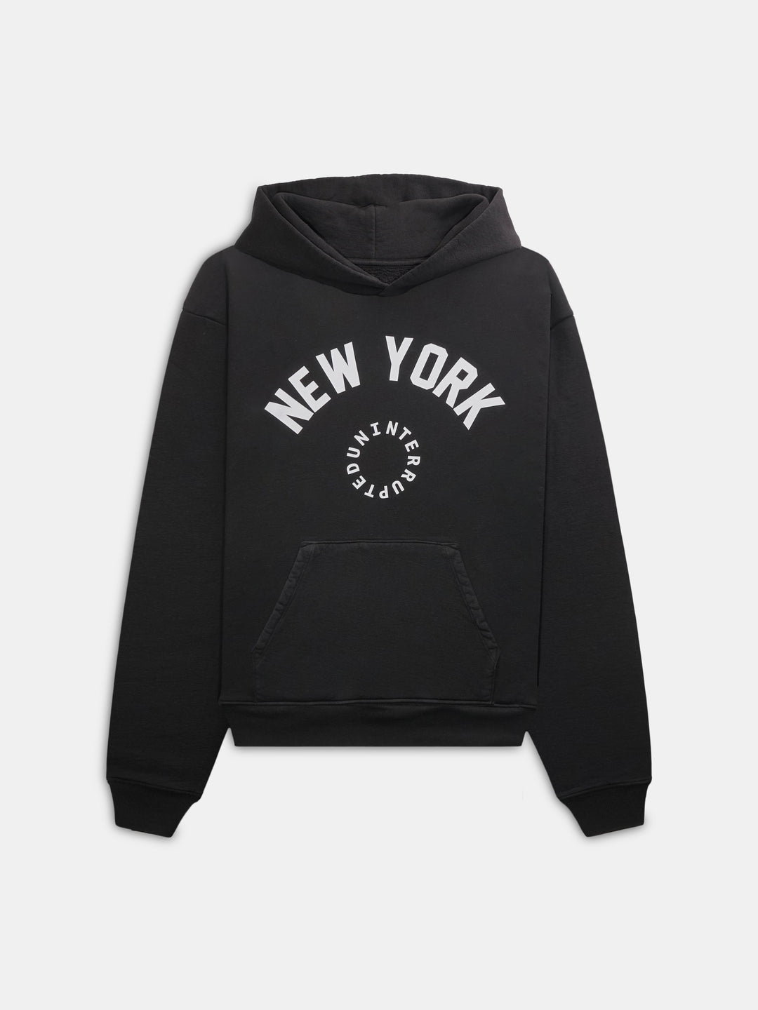 New York Circle Logo Hoodie Black | UNINTERRUPTED® – Uninterrupted Store