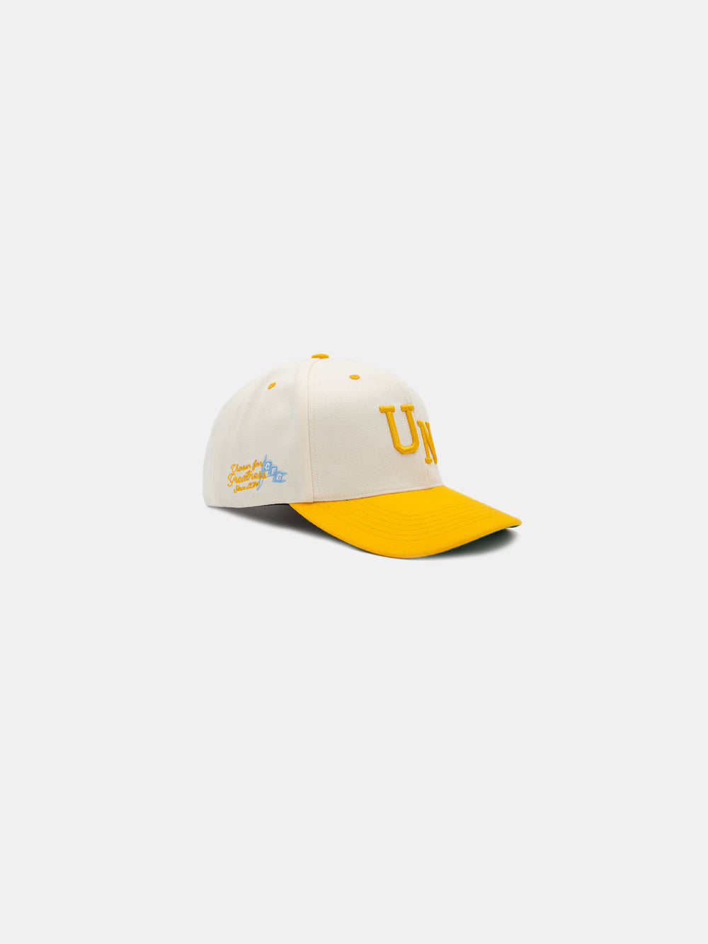 side of Chosen UN Snapback Hat Kelly Yellow/White