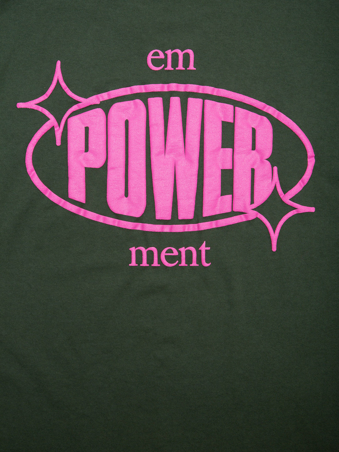 MORE THAN EMPOWERMENT ATTRIBUTE TEE GREEN - close up of writing