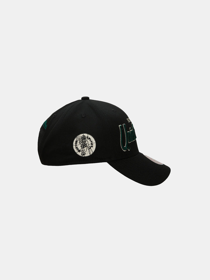 side view of the hat and the emblem