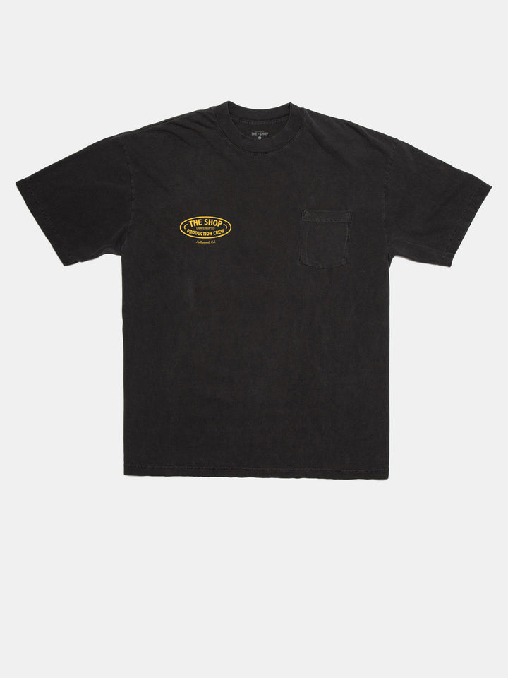 Front of The Shop Production Crew t-shirt in black