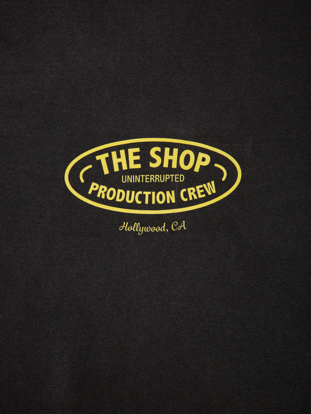 detailed close up with the production crew logo