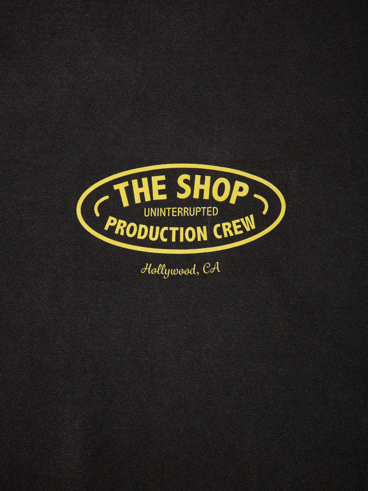 detailed close up with the production crew logo